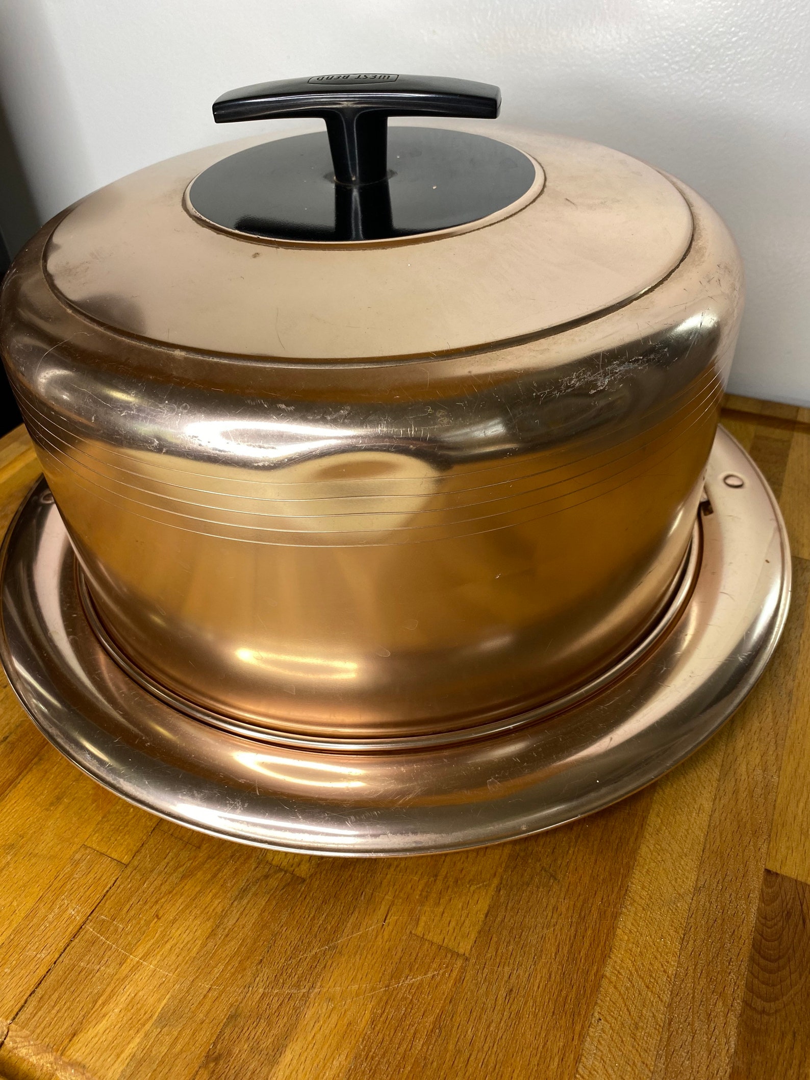 Vintage West Bend Copper Cake Carrier Cake Keeper 1950s Etsy