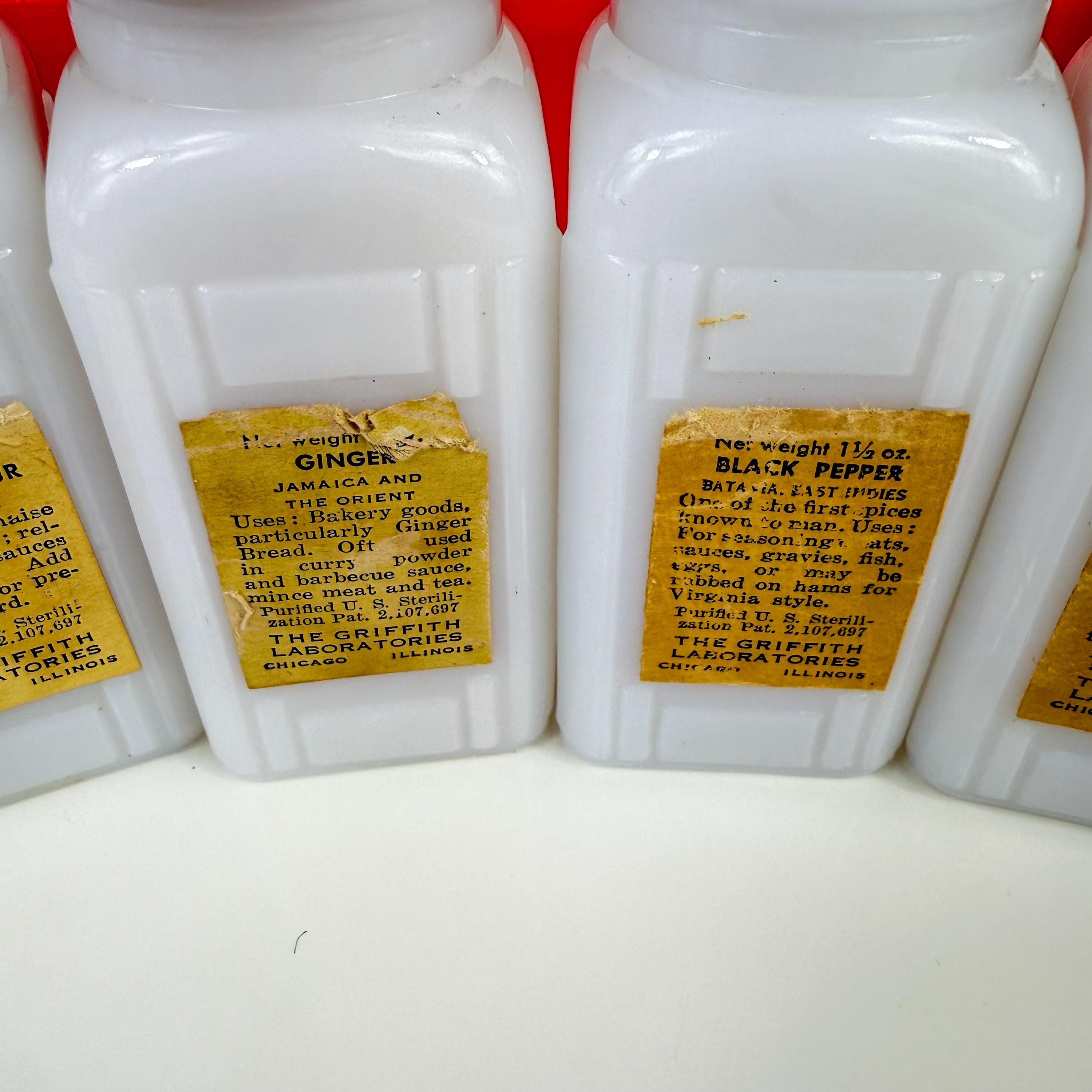 ヴィンテージ グリフィス ミルクガラス スパイスラックセット：MCM