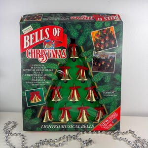 Vintage Mr. Christmas Bells: 10 Musical Brass Bells, Lighted, NOS