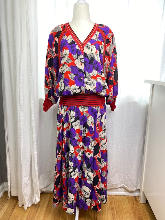 Vintage Diane Freis Floral 2 Piece Set, Skirt and… - image 3