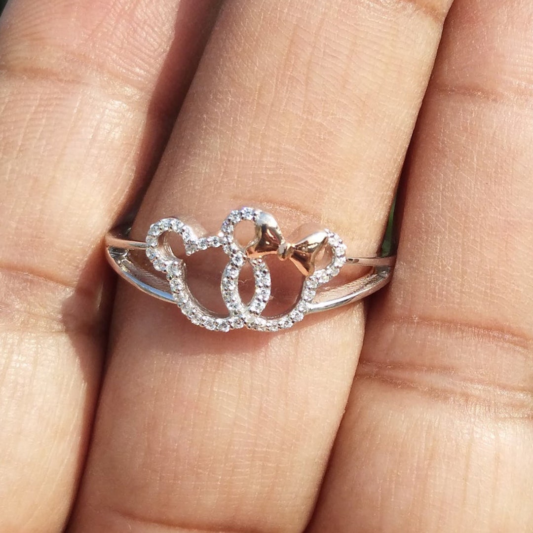 Unique Engagement Ring Mickey Mouse Ring Mickey Mouse Shaped Etsy