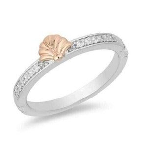 Enchanted Disney 1.18 CT Round Cut Simulated Diamond Ariel Seashell Engagement, Wedding, Anniversary, Christmas Ring In 925 Sterling Silver