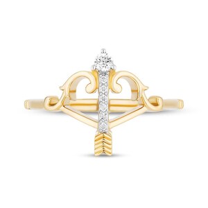 Enchanted Disney Brave 10th Anniversary 1.18 CT Simulated Diamond Bow And Arrow Bridal Wedding, Engagement Ring In 925 Sterling Silver