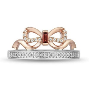 Princess Enchanted Disney Snow White Bow Fashion Wedding Ring Engagement Ring