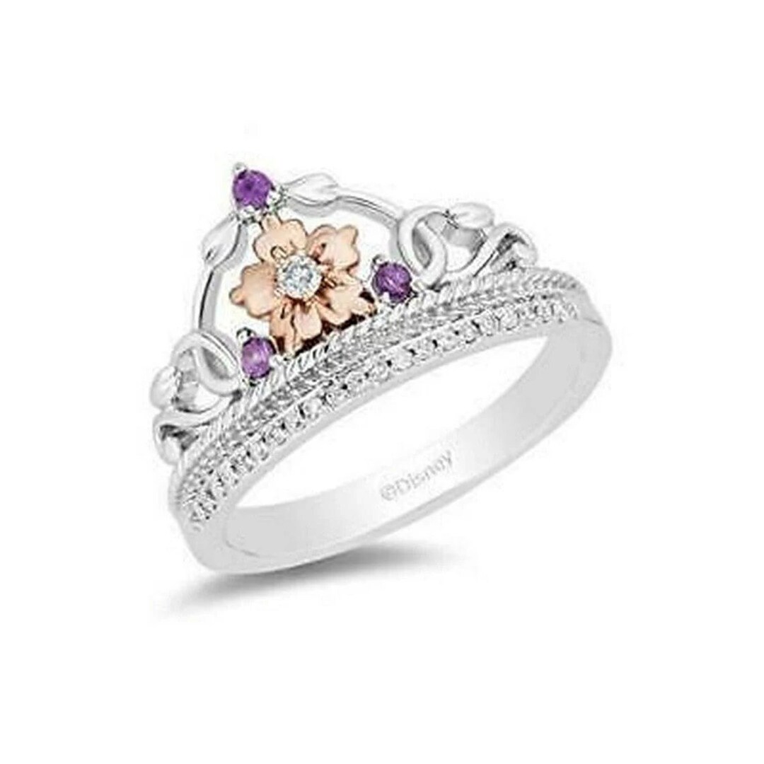 Enchanted Disney Rapunzel Tiara Love Ring Engagement Ring 925 Silver ...