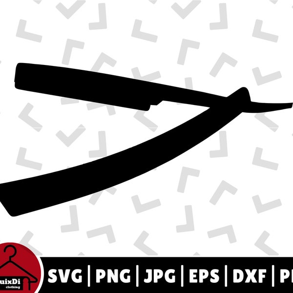 Vintage Straight Blade Svg, Straight Razor Silhouette - Cricut - Instant Download | Transparent png, dxf, eps, pdf