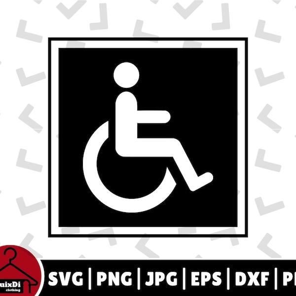 Disabled Person Svg, Wheel Chair Clip Art, Handicap Symbol SVG Cut File Silhouette - Cricut - Instant Download | svg, png, dxf, eps, pdf