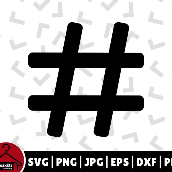 Hashtag SVG, Hashtag Logo Pound Clipart CnC File, Silhouette - Cricut - Instant Download | Transparent png, dxf, eps, pdf