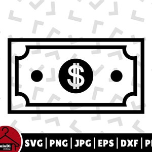 Dollar Bill Outline Svg, Money Dollar Paper Bill Board Games Clip Art Silhouette Cut File - Cricut - Instant Download | png, dxf, eps, pdf