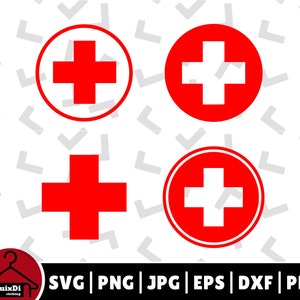 Medizinisches Kreuz SVG-Bundle, rotes Kreuz Krankenschwester Clipart CnC-Datei, Silhouette - Cricut - Instant Download | Transparent png, dxf, eps, pdf