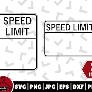 Lege snelheidslimiet SVG, snelheidslimiet Clipart, verkeersbord SVG, wegsnelheidssilhouet - Cricut - Direct downloaden | svg, png, dxf, eps, pdf