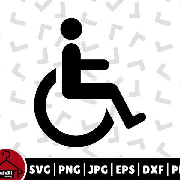 Wheel Chair Sign SVG, Handicap Symbol, Disabled Person Chair Svg Silhouette - Cricut - Digital Download | svg, png, dxf, eps