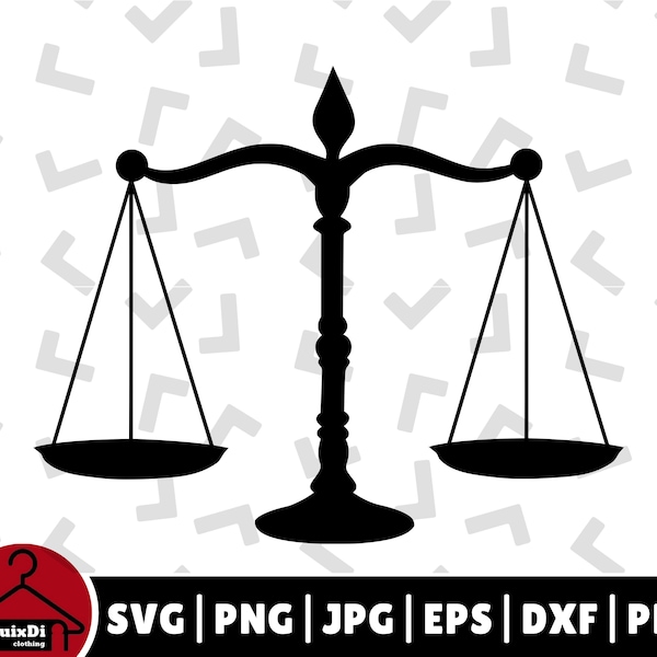 Libra Justice Scale Svg, Scale of Justice PNG Silhouette - Cricut - Instant Download | Transparent png, dxf, eps, pdf