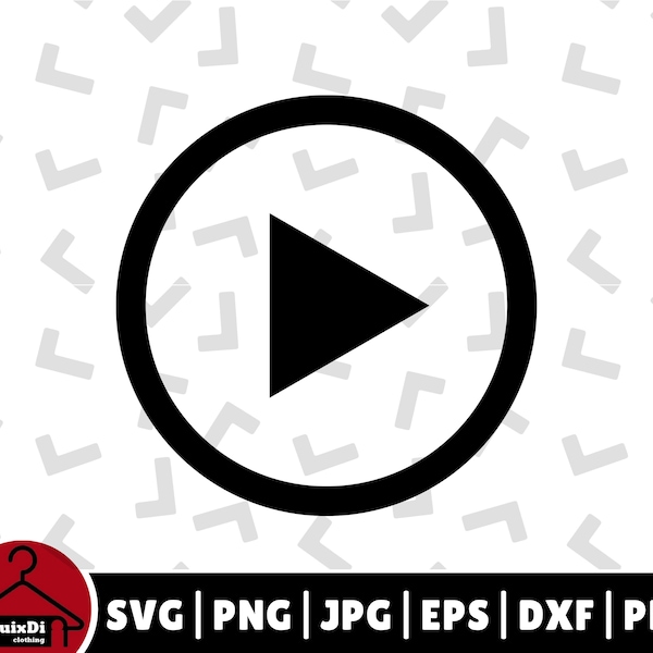 Music Play Button Svg, Video Button Clipart CnC File, Silhouette - Cricut - Instant Download | Transparent png, dxf, eps, pdf