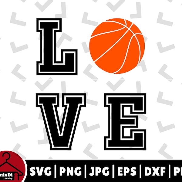 Love Basketball Svg, Sports Fonts Basketball Lover Tshirt Design Vector Silhouette - Cricut - Instant Download | svg, png, dxf, eps, pdf