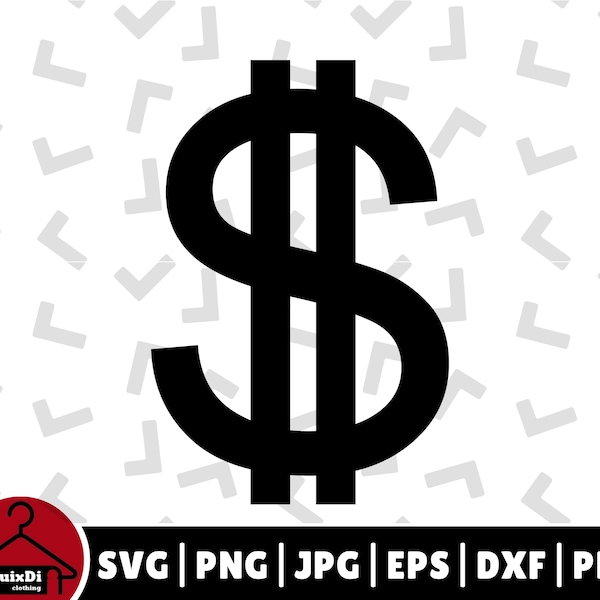Dollar Sign Svg, Dollar Symbol Clip Art, USD Cut File, American dollar sign Silhouette - Cricut - Instant Download Cut File Vector