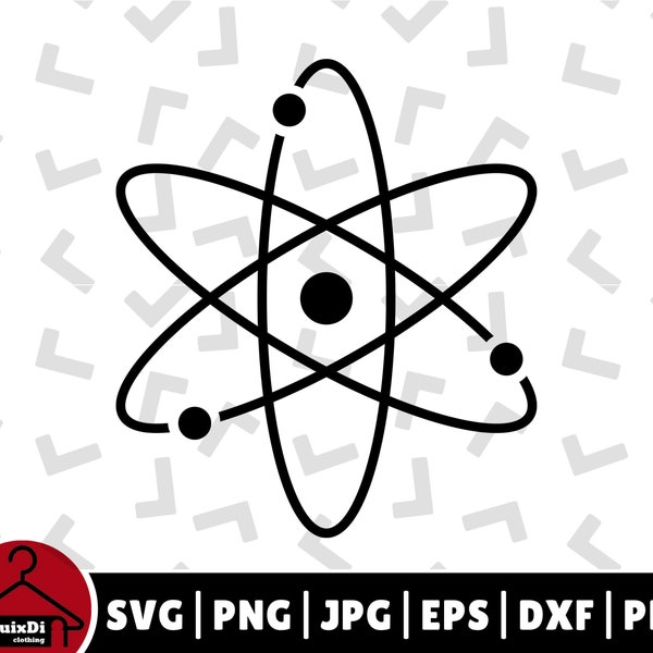 Atom Svg Vector File | Science Atom Clip Art | Chemistry PNG | Science Clip Art | Silhouette - Cricut | svg - png - dxf - eps - pdf