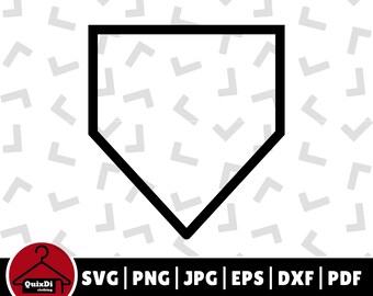 Home Plate Outline SVG, Home Plate Monogram SVG Cut Files, Baseball Plate Svg, Home Plate Clip Art - Silhouette - Cricut - pdf, png, eps