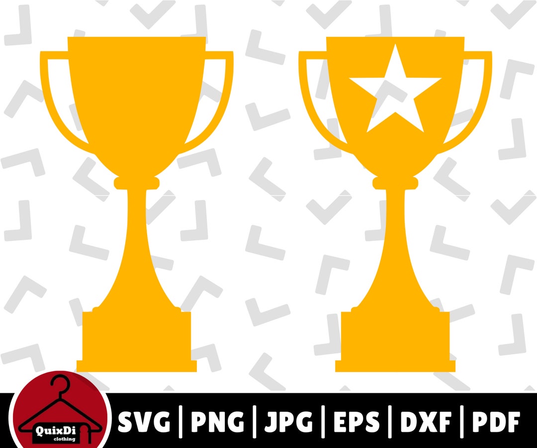 Star Trophy Svg, Champion Cut File, Sports Award Clipart Silhouette