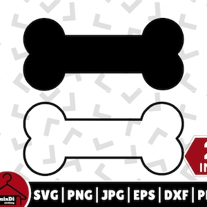 2 in 1 Hond Bot Svg, Dog Bone Outline Vector Illustraties Silhouette Cut File - Cricut - Instant Download | svg, png, dxf, eps, pdf