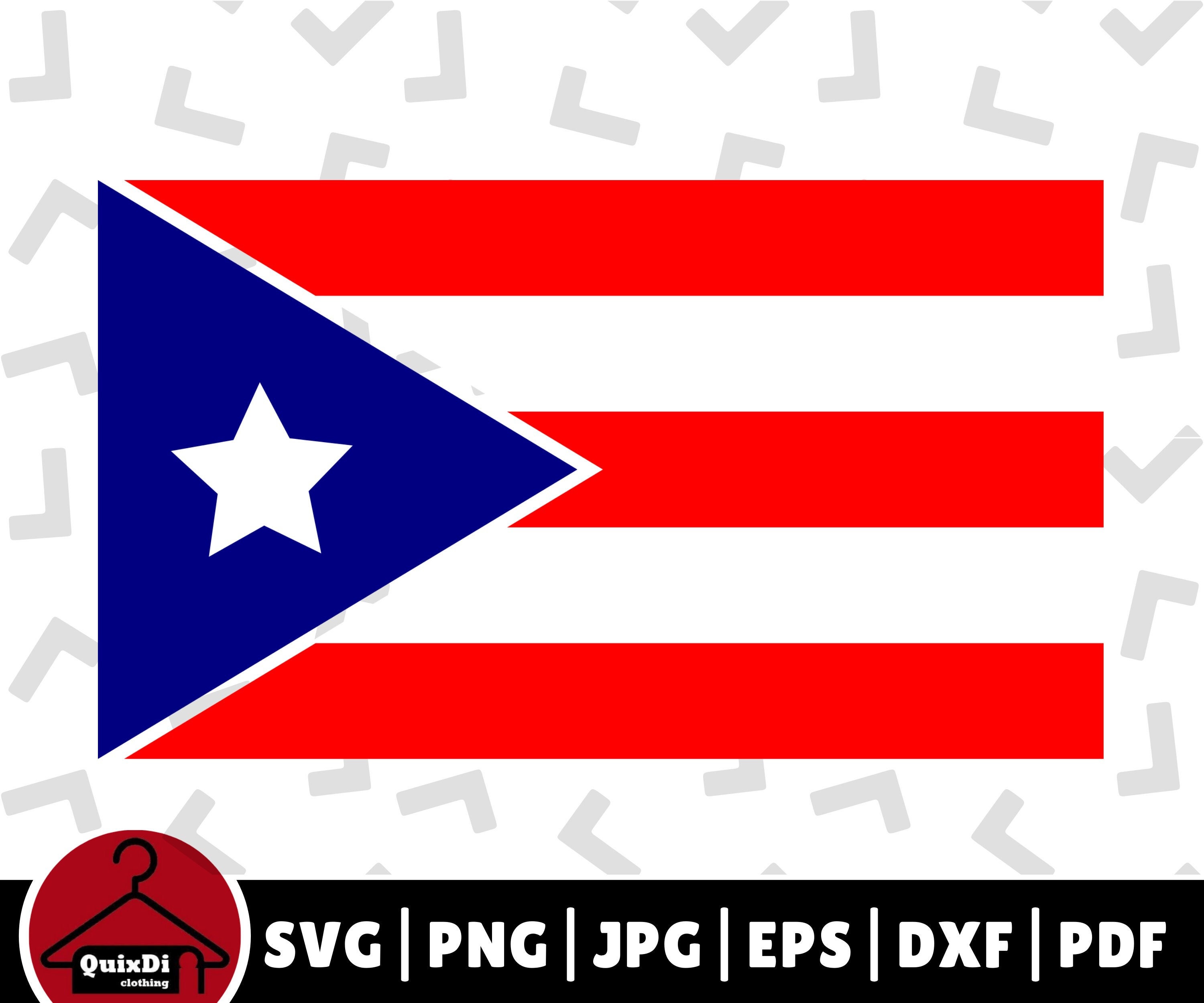 Puerto Rico Flag Svg, Boricua Patriotic Vector Clip Art Silhouette