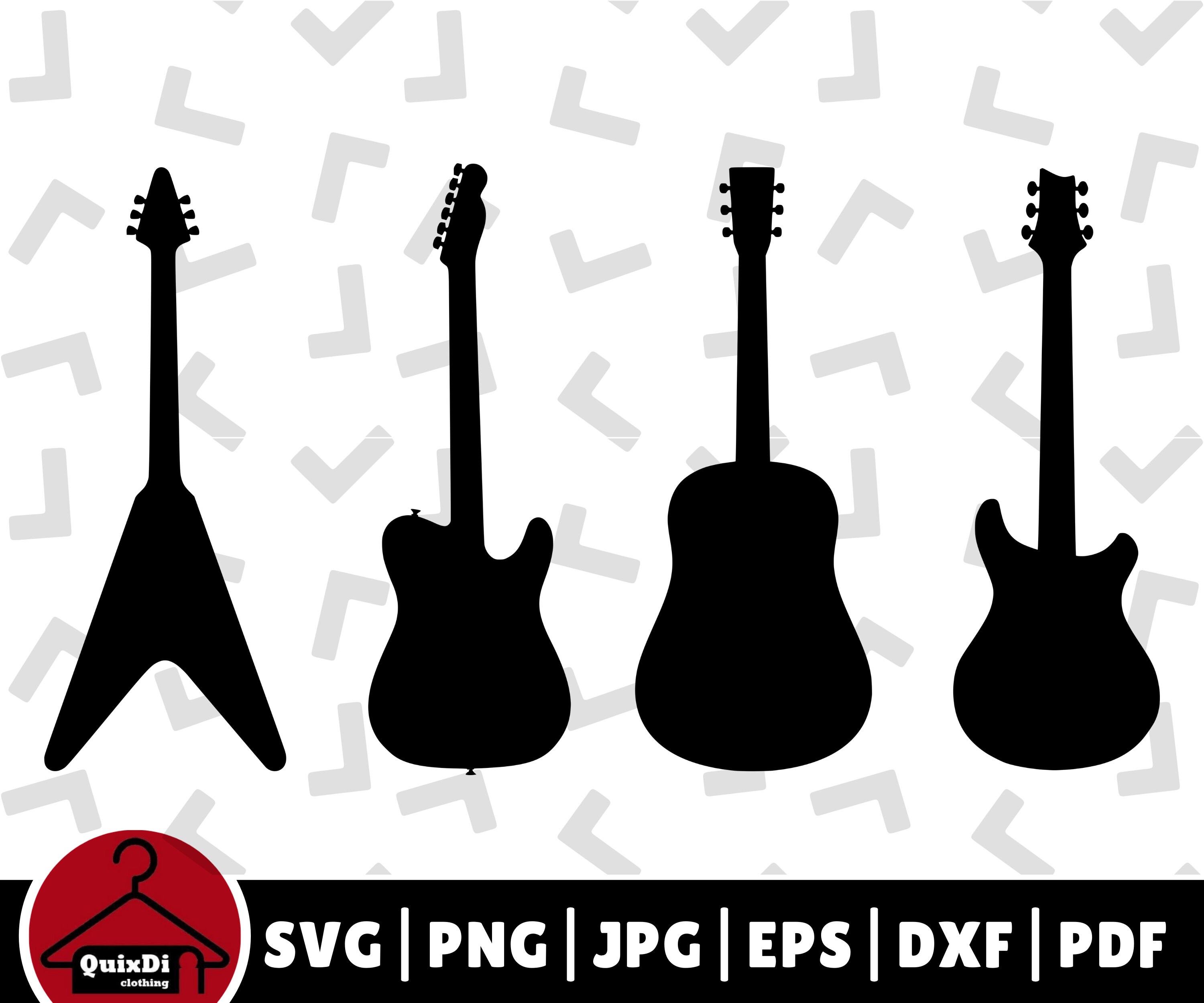 Union Jack UK Guitare électrique acoustique SVG Cricut Cut File