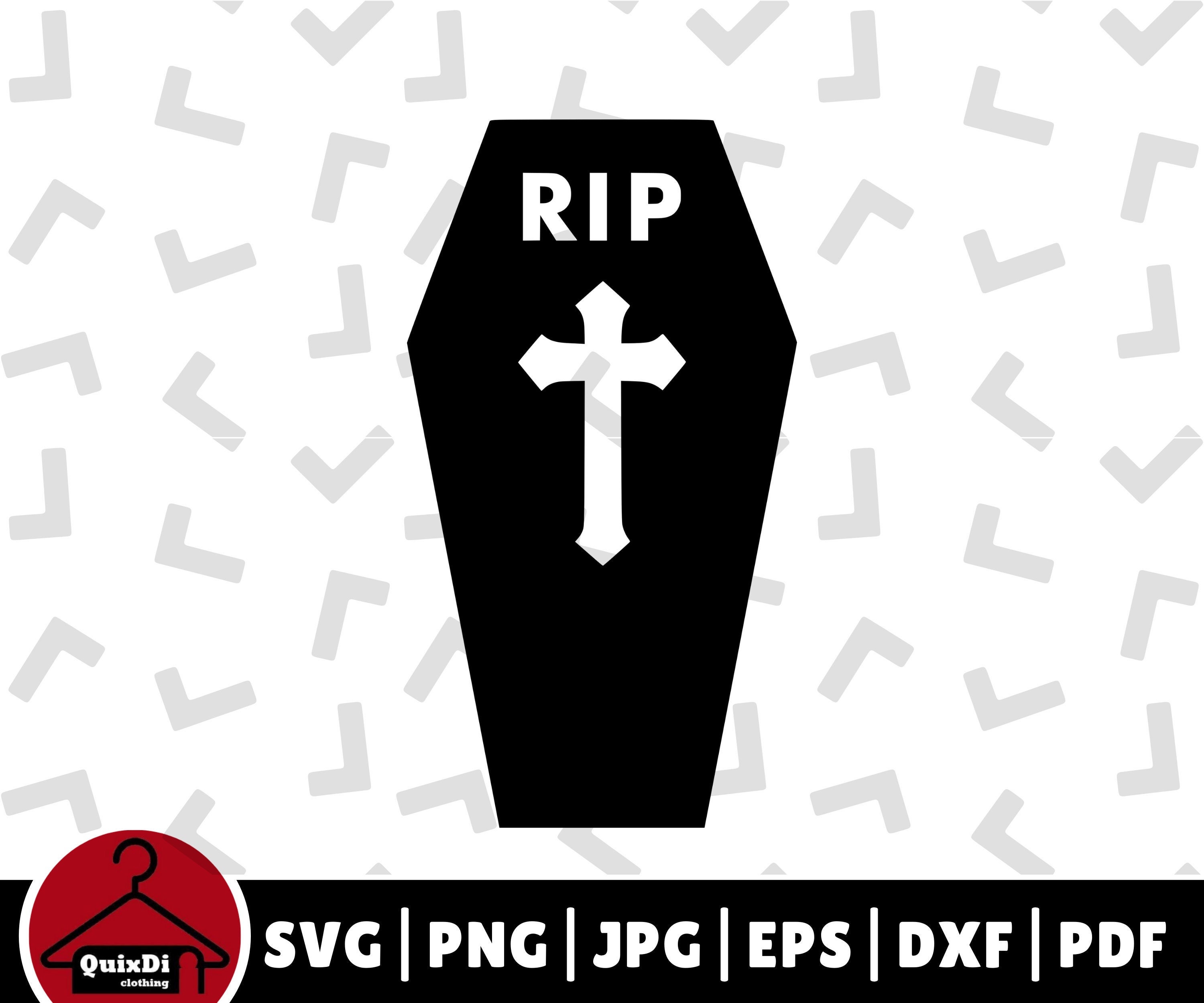 Rip Tombstone Outline Patterns: DFX, EPS, PDF, PNG, and SVG Cut Files