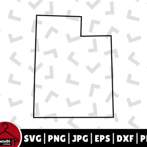 Contour de l'Utah SVG, fichier vectoriel de carte de l'État de l'Utah, Silhouette des États américains - Cricut - Transparent png, dxf, eps, pdf