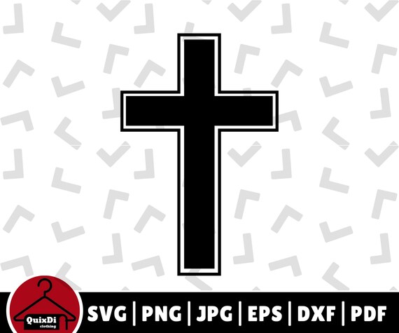 Christian Cross Religious Symbol Silhouette Instant Digital File SVG Cut  File JPG Printable PNG Transparent 