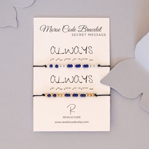 2 Always Morse Code Bracelet, Morse Code Gold Bracelet, Morse Code Bracelet Custom, Custom Gift With Secret Message, Morse Code Love