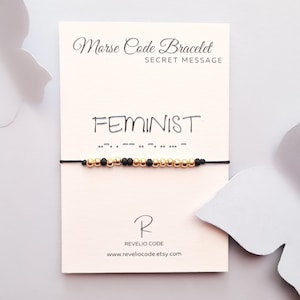 Feminist Morse Code Bracelet, Feminist Jewelry, Morse Code Bracelet Women, Morse Code Bracelet Men, Couple Morse Code Bracelet, Valentines