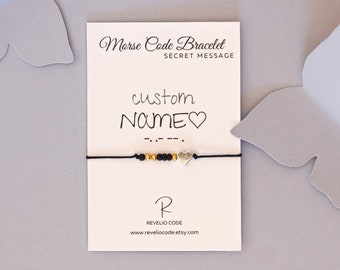 Nome personalizzato, Braccialetto codice Morse, Regalo per sorella, Braccialetto codice Morse personalizzato, Messaggio segreto regalo personalizzato, Amore in codice Morse, Nome coppia