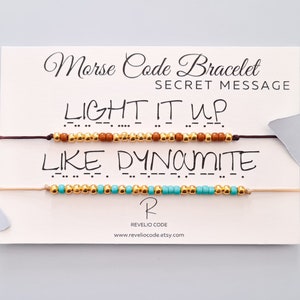 BTS Bracelet, BTS Beaded Jewelry, Love Song, Morse Code Bracelet, Bracelet Custom, Custom Gift, Secret Message, Light It Up Like Dynamite