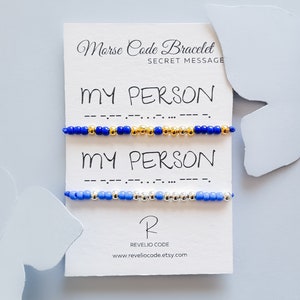 Set of 2 Bracelets, My Person Morse Code Bracelet, Anniversary GIft for Him, Boyfriend Gift, Birthday Gifts for Her, Best Friend Bracelets