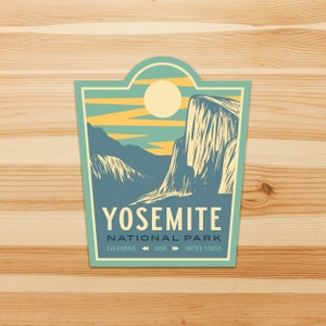 Yosemite National Park Vinyl Sticker - Yosemite National Park Art - Yosemite National Park Souvenir - Water Bottle Sticker - Outdoor Sticker