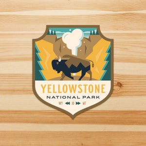 Yellowstone National Park Vinyl Sticker - Yellowstone Travel Sticker - Yellowstone Souvenir - Yellowstone Art - National Park Stickers