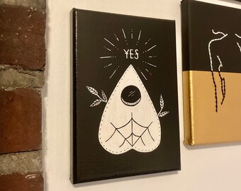 PLANCHETTE ART, ouija art, goth art, canvas art