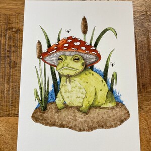 FANTASY TOAD PRINT, goblincore, cottagecore, fantasy art, watercolor print