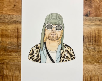 COBAIN PRINT, Kurt Cobain, grunge art, Nirvana, fan art