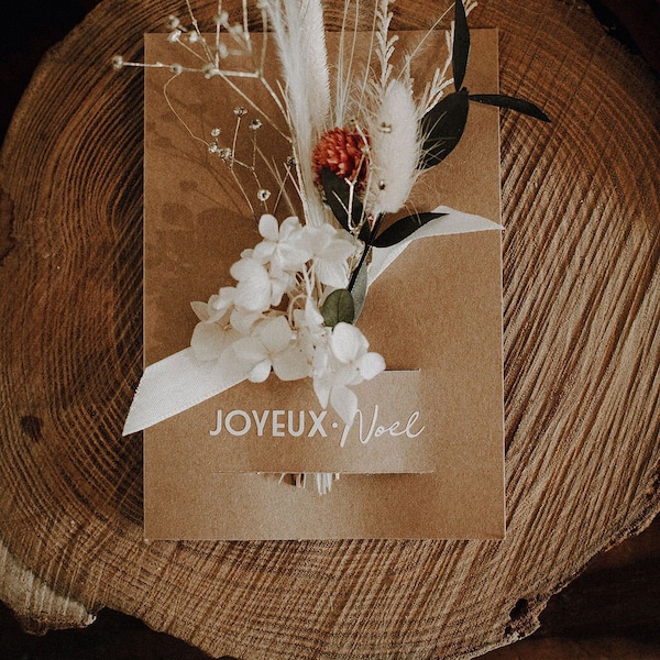 carte fleurie joyeux Noël