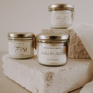 Transparent and golden candle 120ml soy wax guest gifts wedding baptism