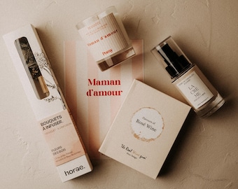 Set regalo personalizzato per la festa della mamma – Scatola per mamma amorevole – Candela, tisana floreale e cura delle mani – Regalo per la mamma