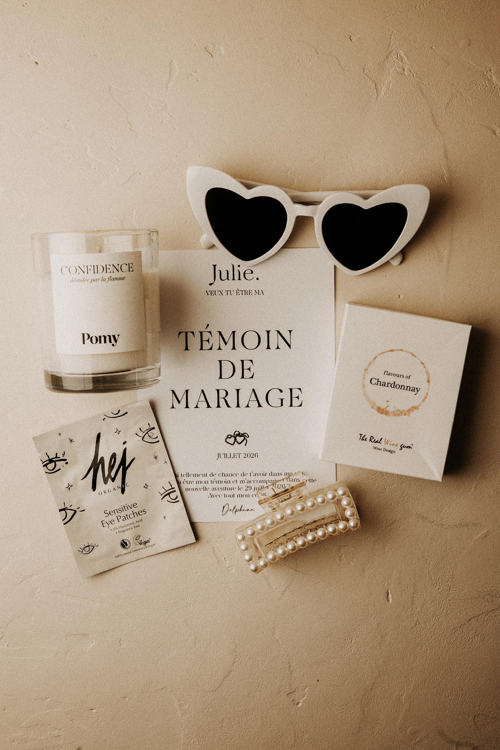 Coffret témoin femme personnalisé – Élégant cadeau de mariage