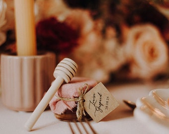 Pot of artisanal honey for wedding and baptism gifts