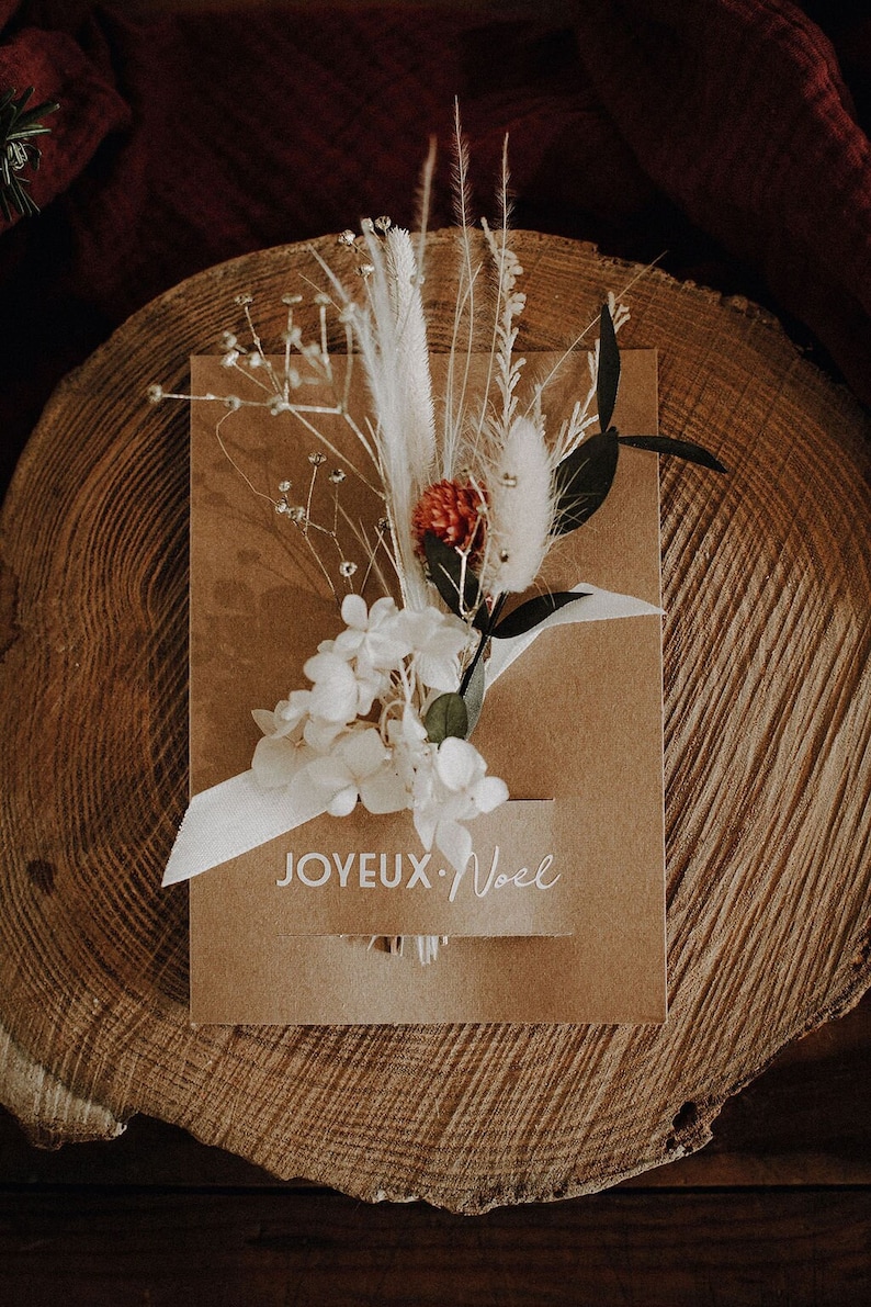 carte fleurie joyeux Noël image 1