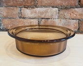 Vintage Vision Corning Smokey Brown Casserole Dish - 1QT - Model V-31-B - Oven, Microwave, Rangetop, Freezer - Made in USA