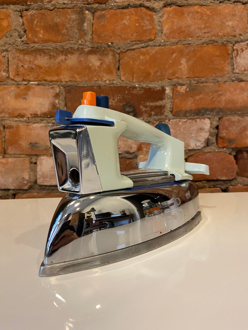 VINTAGE General Electric Steam Iron Retro Light Blue Model Etsy