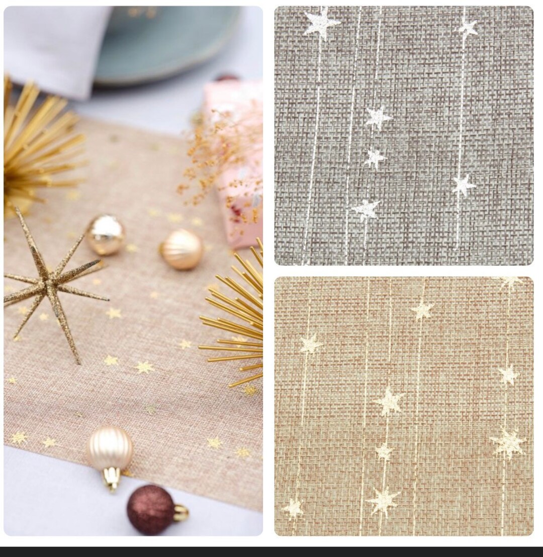 Gold / Silver Christmas Table Runner 35cm X 300cm Table Etsy