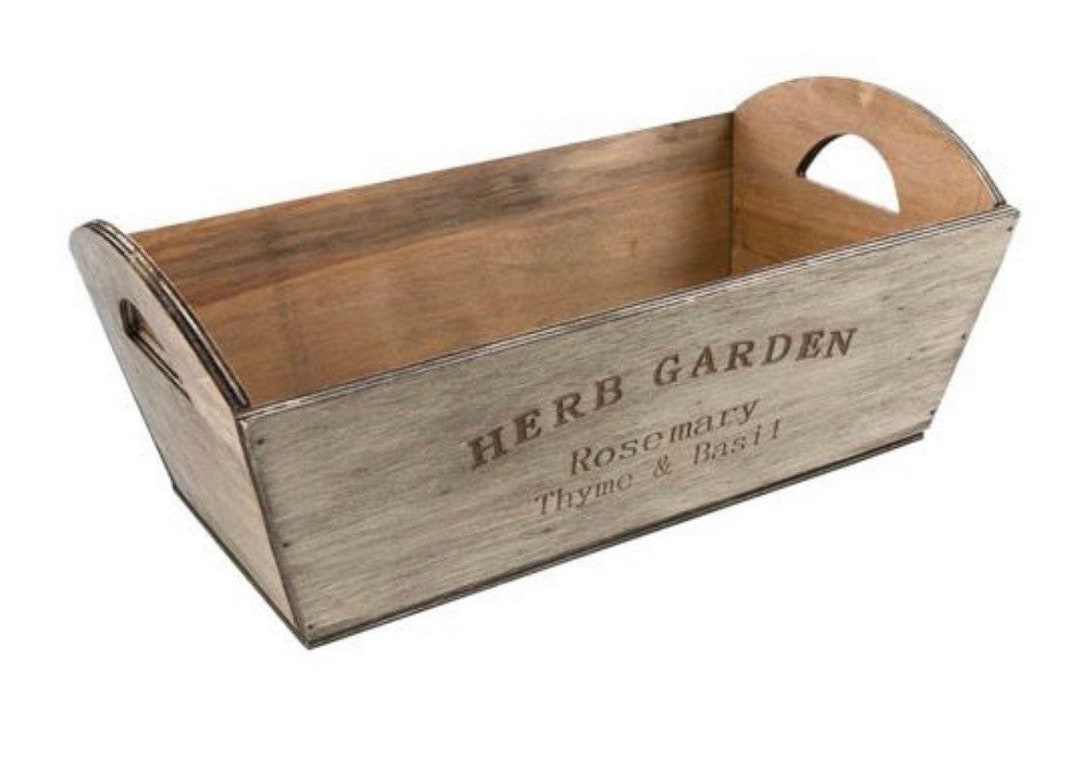 Wooden Crate Herb Garden Planter / Garners Gift Garden Accessories