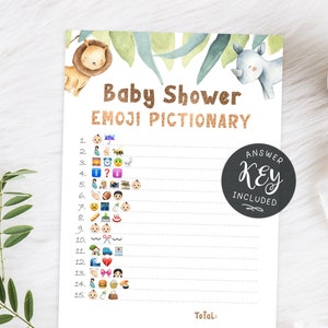 Emoji Pictionary Baby Shower Game, Instant Download emoji game 21
